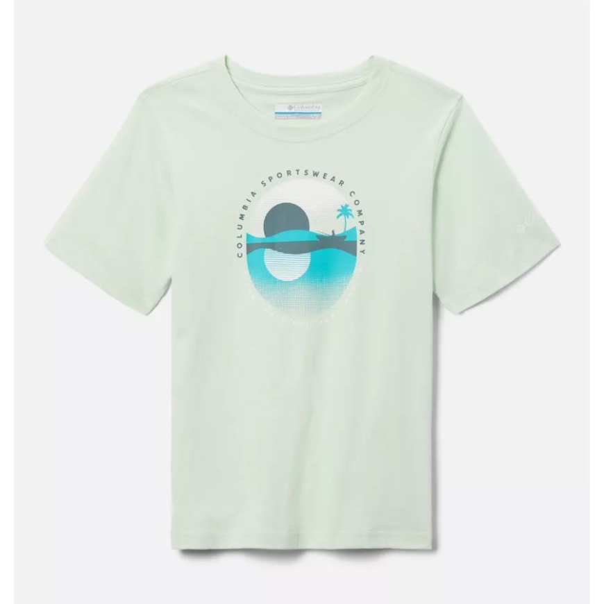 コロンビア ボーイズ バレー クリーク 半袖 グラフィック Tシャツ アイス グリーン/ハーフトーン フィッシング グラフィック