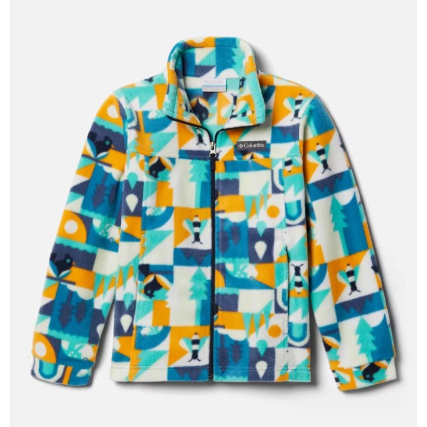 コロンビア ボーイズ ジング III プリント フリース ジャケット ディープ マリン サマー エスケープ
