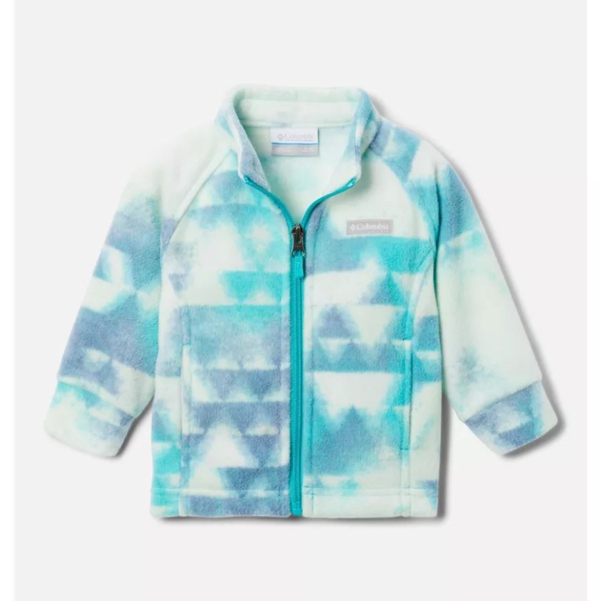 コロンビア ブランド ブライト アクア ディスタント ピークス ガールズ インファント ベントン スプリングス II プリント フリース ジャケット