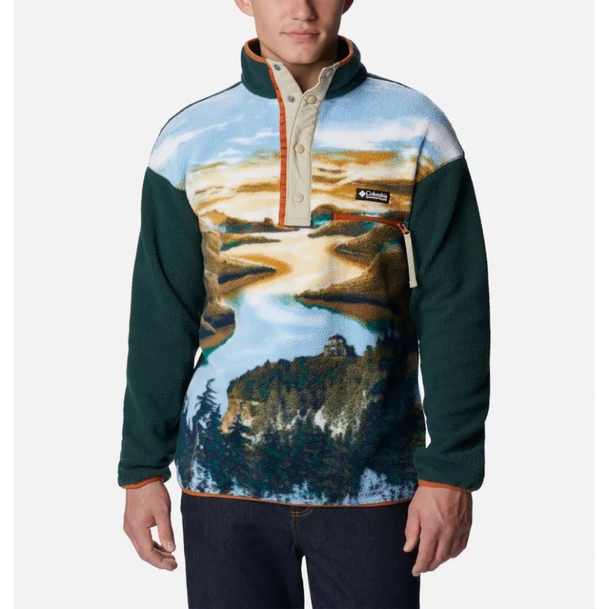 コロンビア ブランド メンズ ヘルベティア ハーフ スナップ フリース ウォーム コッパー Crg プリント