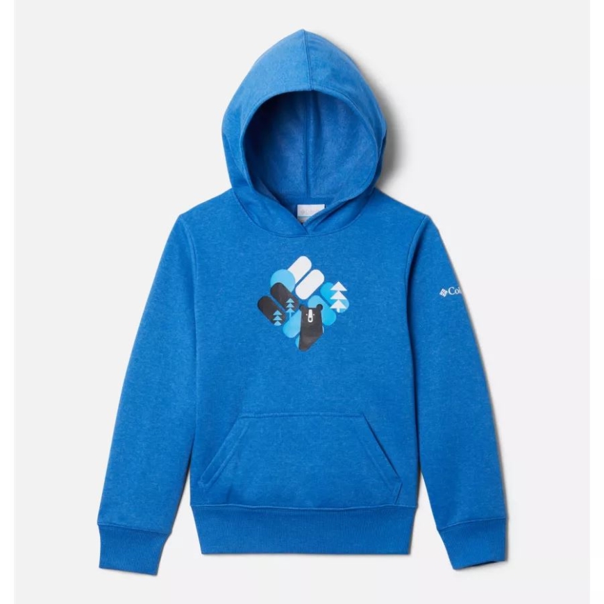 コロンビア ブライト インディゴ ヘザー キッズ テイバー ハイツ グラフィック パーカー