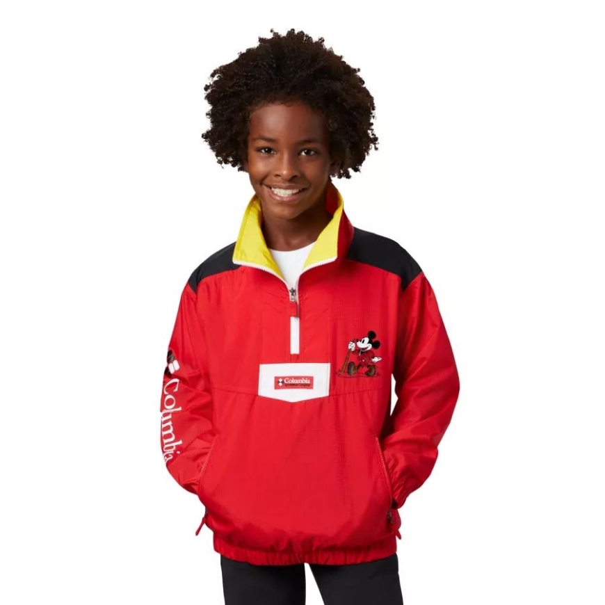 コロンビア ブライトレッド キッズ ディズニー サンタアナ アノラック