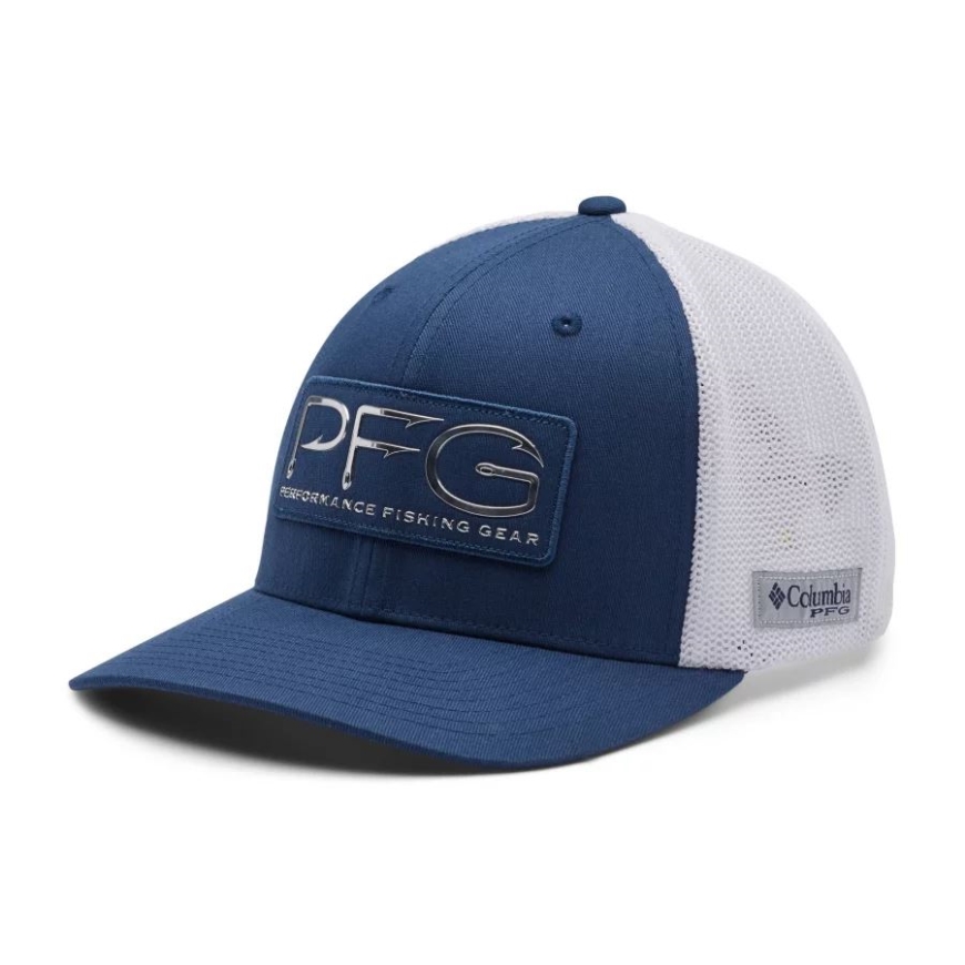 コロンビア カーボン/シルバー PFG フック メッシュ ボール キャップ ハイ クラウン