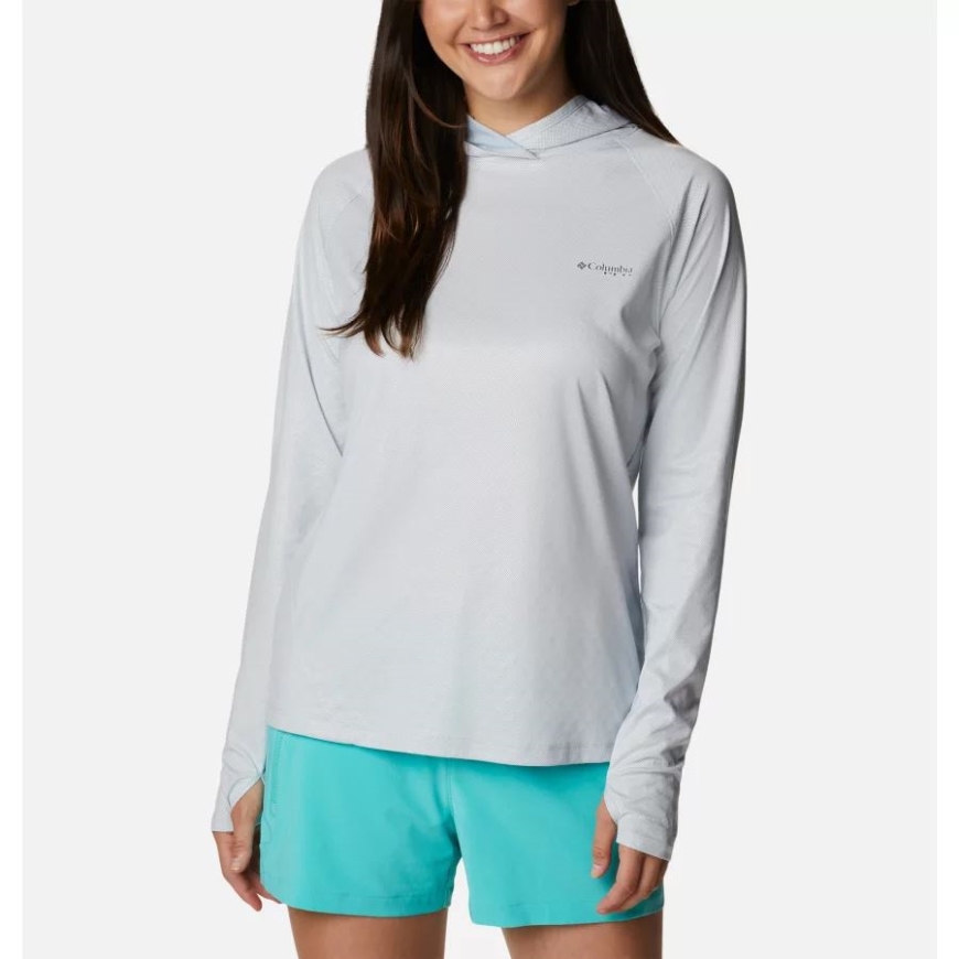 コロンビア シーラス グレー レディース Pfg タイダル デフレクター アイス ロング スリーブ パーカー