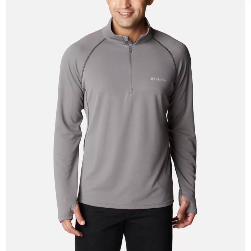 コロンビア シティ グレー/ブラック メンズ ナロー ポワント ハーフ ジップ シャツ