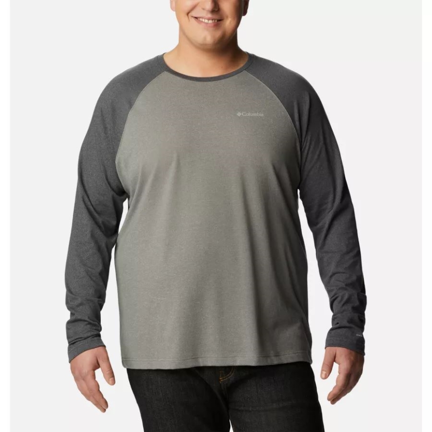 コロンビア シティ グレー ヘザー/シャーク ヘザー メンズ シスルタウン ヒルズ ラグラン シャツ ビッグ