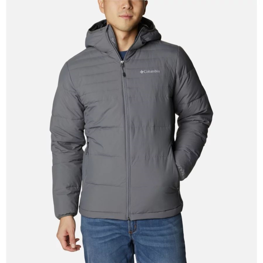 コロンビア シティ グレー メンズ グラインドストーン ループ 650 ターボダウン フード付きジャケット