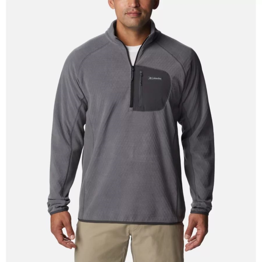 コロンビア シティ グレー/シャーク メンズ アウトドア トラック ハーフ ジップ フリース プルオーバー
