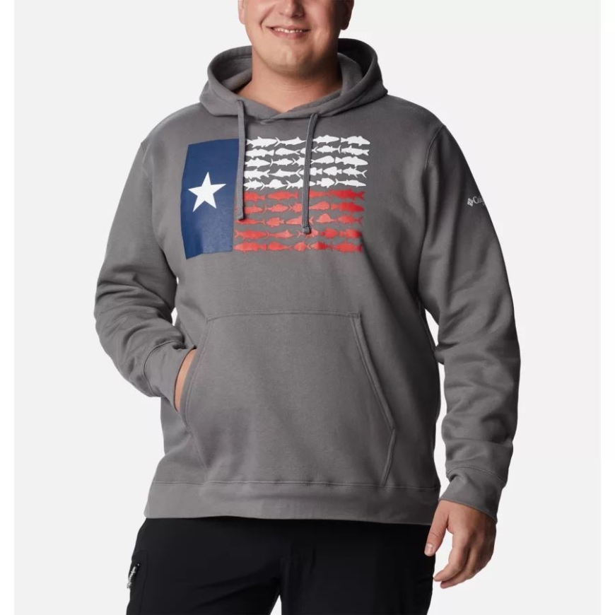 コロンビア シティ グレー/テキサス メンズ Pfg フィッシュ フラッグ Ii パーカー ビッグ