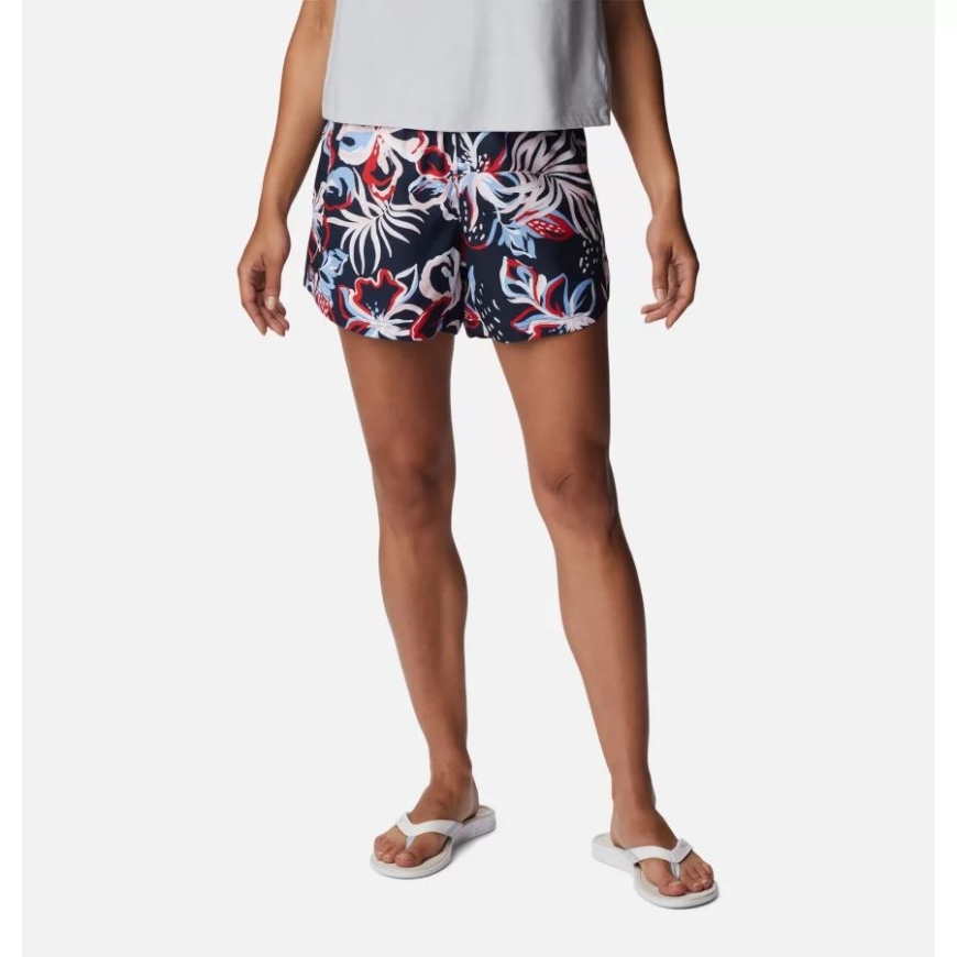 コロンビア カレッジエイト ネイビー トロピック マルチライン レディース Pfg スーパー タミアミ プルオン ショーツ