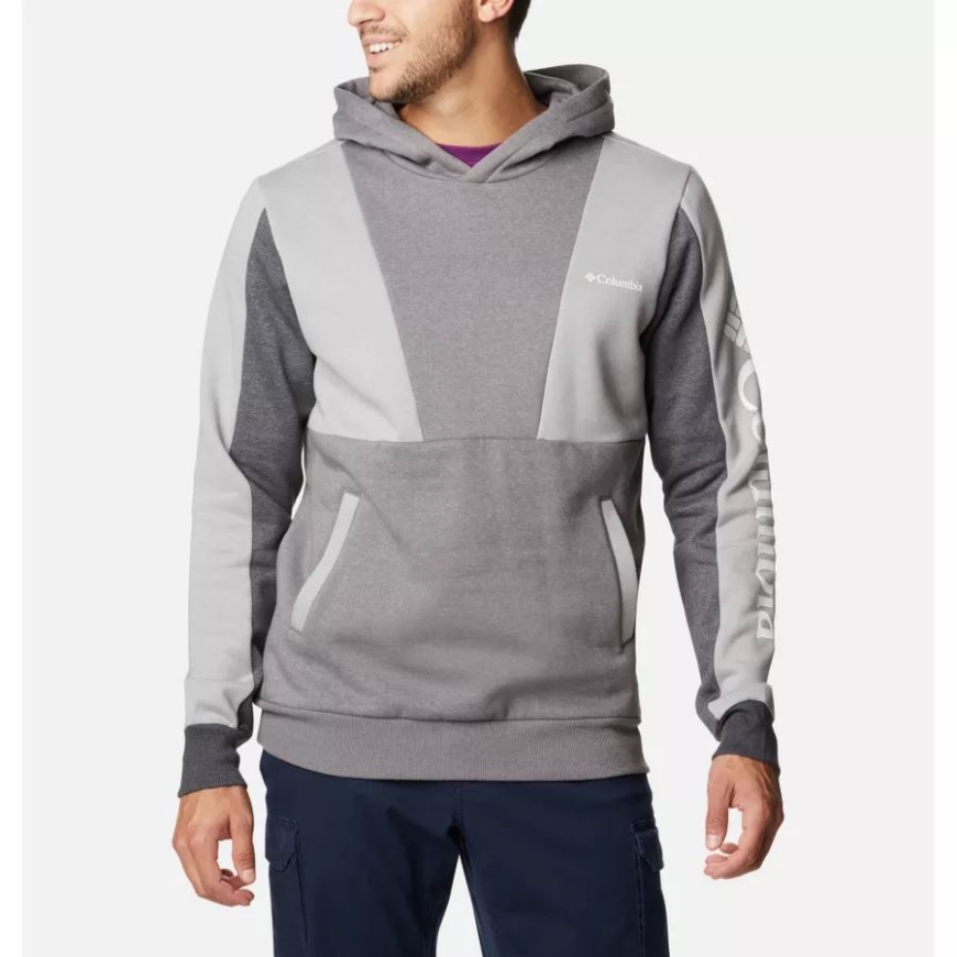コロンビア コロンビア グレー ヘザー/シティ グレー ヘザー メンズ ロッジ カラーブロック パーカー