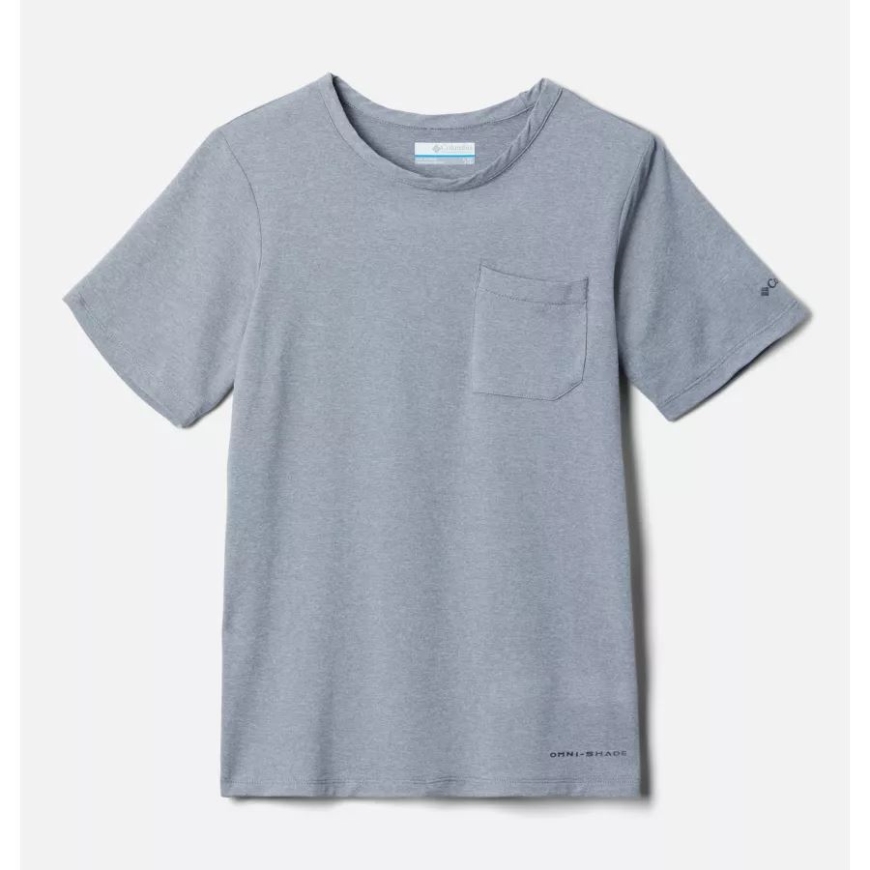 コロンビア クール グレー ヘザー ボーイズ テック トレイル Tシャツ