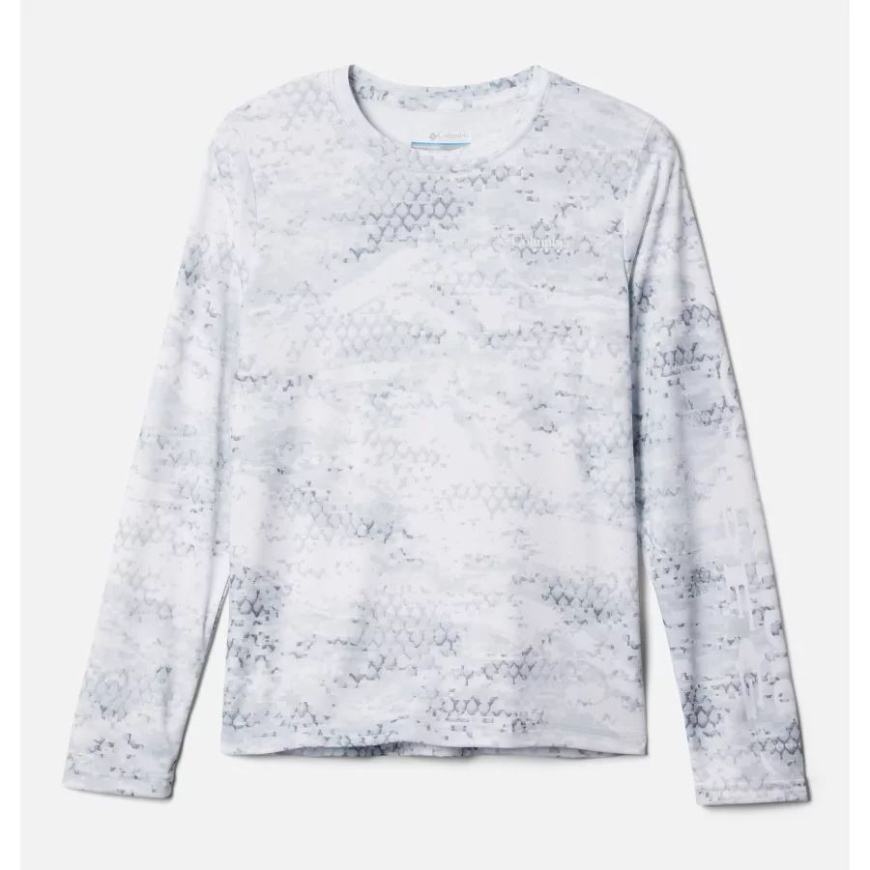 コロンビア クールグレー Pfg カモプリント キッズ Pfg スーパーターミナルタックル 長袖シャツ