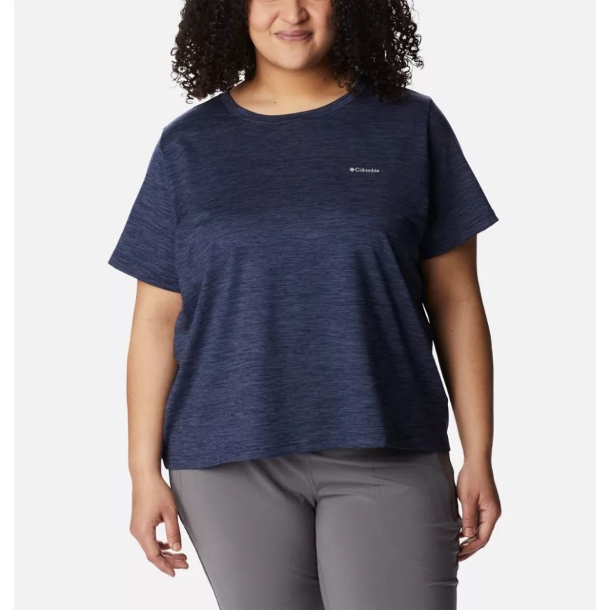 コロンビア ダーク ノクターナル ヘザー レディース ウィークエンド アドベンチャー ショートスリーブ Tシャツ プラスサイズ
