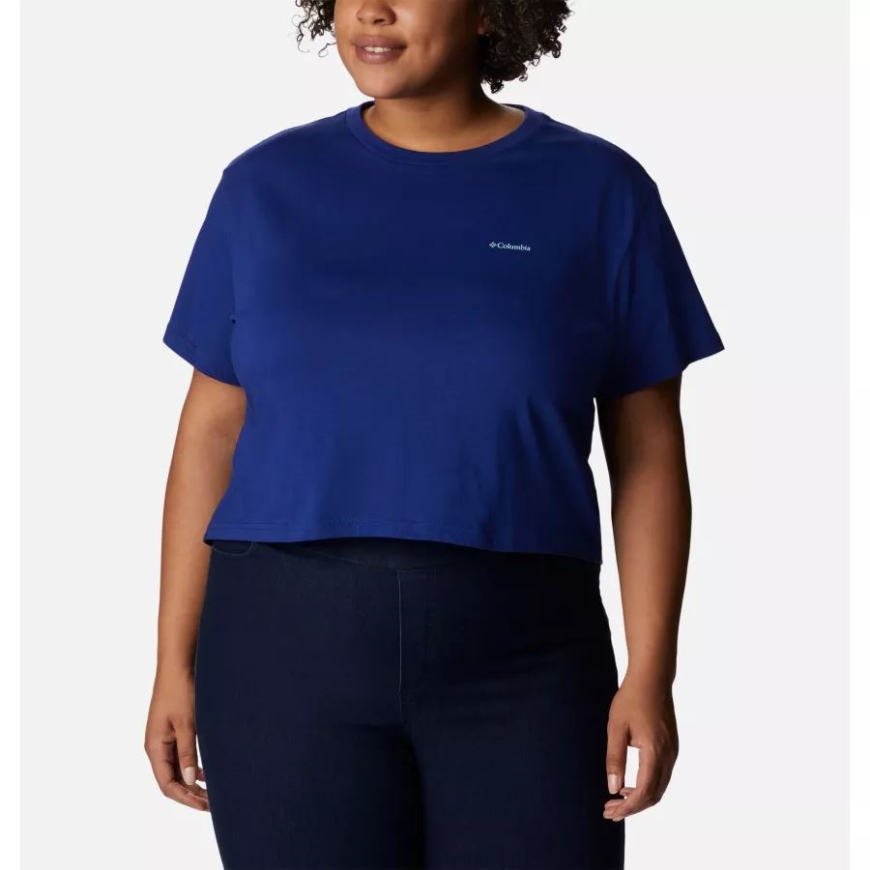 コロンビア ダーク サファイア/csc ブランド グラディエント ウィメンズ ノース カスケード クロップド ティー プラスサイズ