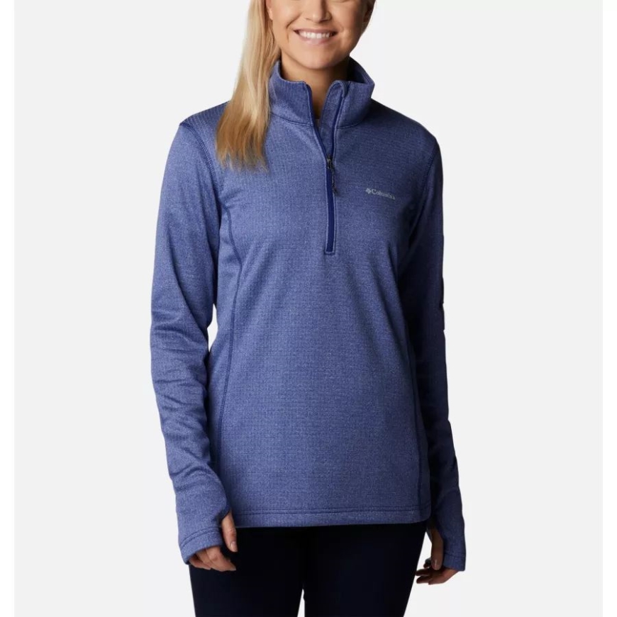 コロンビア ダーク サファイア ヘザー レディース パーク ビュー グリッド 1/2 ジップ フリース プルオーバー