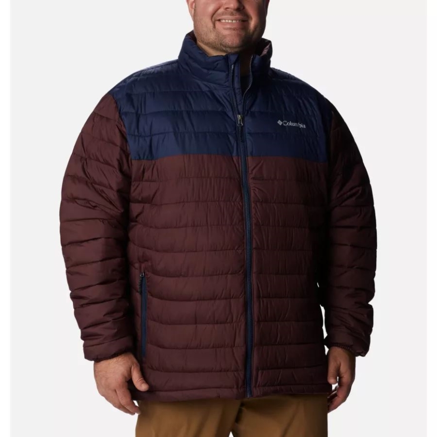 コロンビア エルダーベリー/カレッジエイト ネイビー メンズ パウダー ライト インサレーテッド ジャケット エクステンデッド サイズ