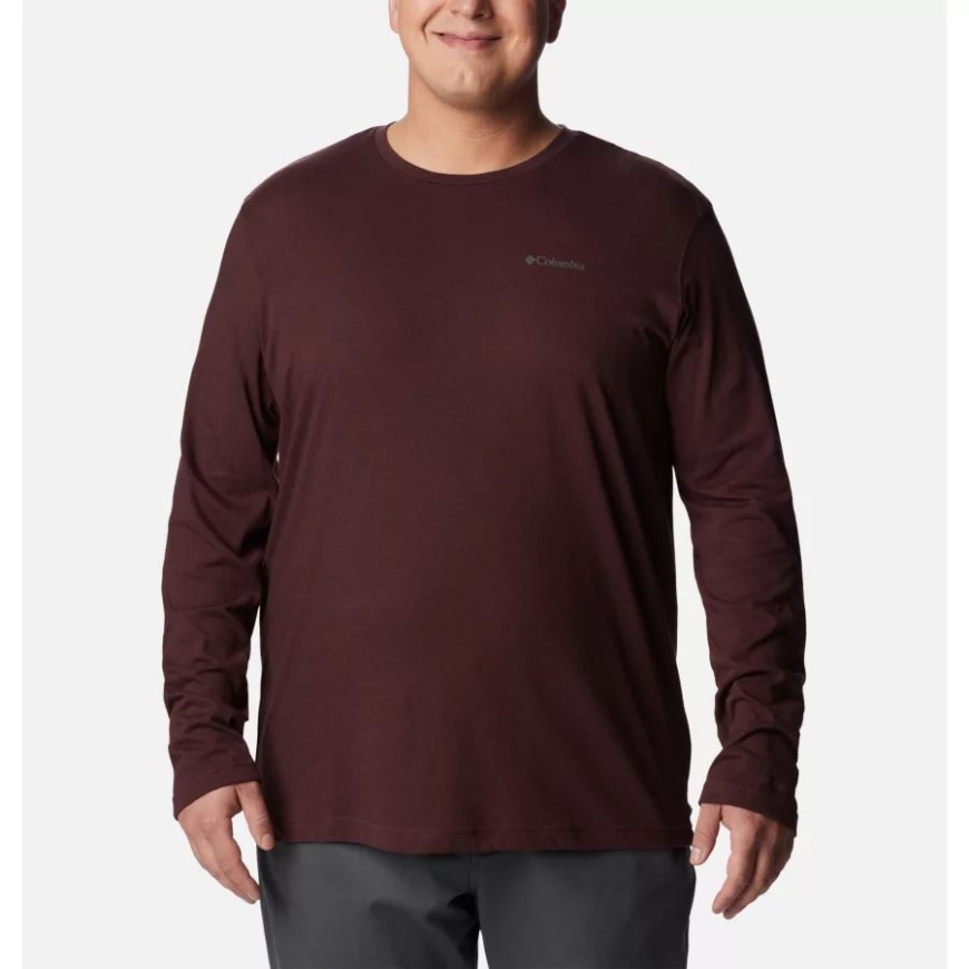 コロンビア エルダーベリー ヘザー/ブラック メンズ シスルタウン ヒルズ ロング スリーブ クルー シャツ ビッグ