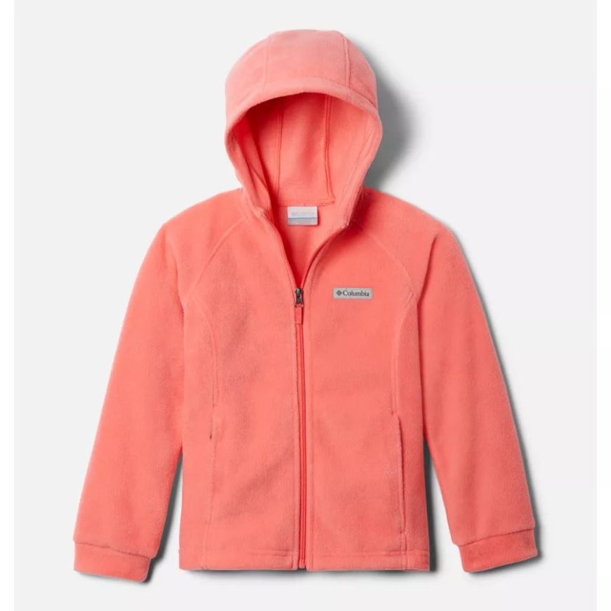 コロンビア ガールズ ベントン スプリングス II フード付きフリース ジャケット ブラッシュ ピンク