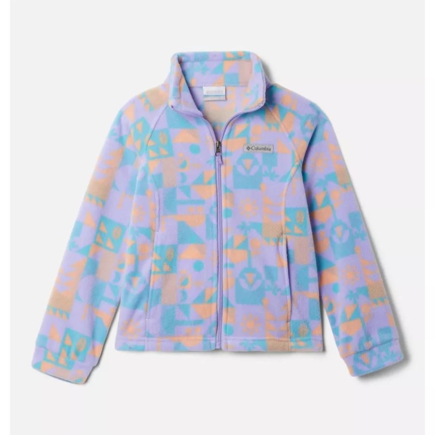 コロンビア ガールズ ベントン スプリングス II プリント フリース ジャケット つや消しパープル クエスト