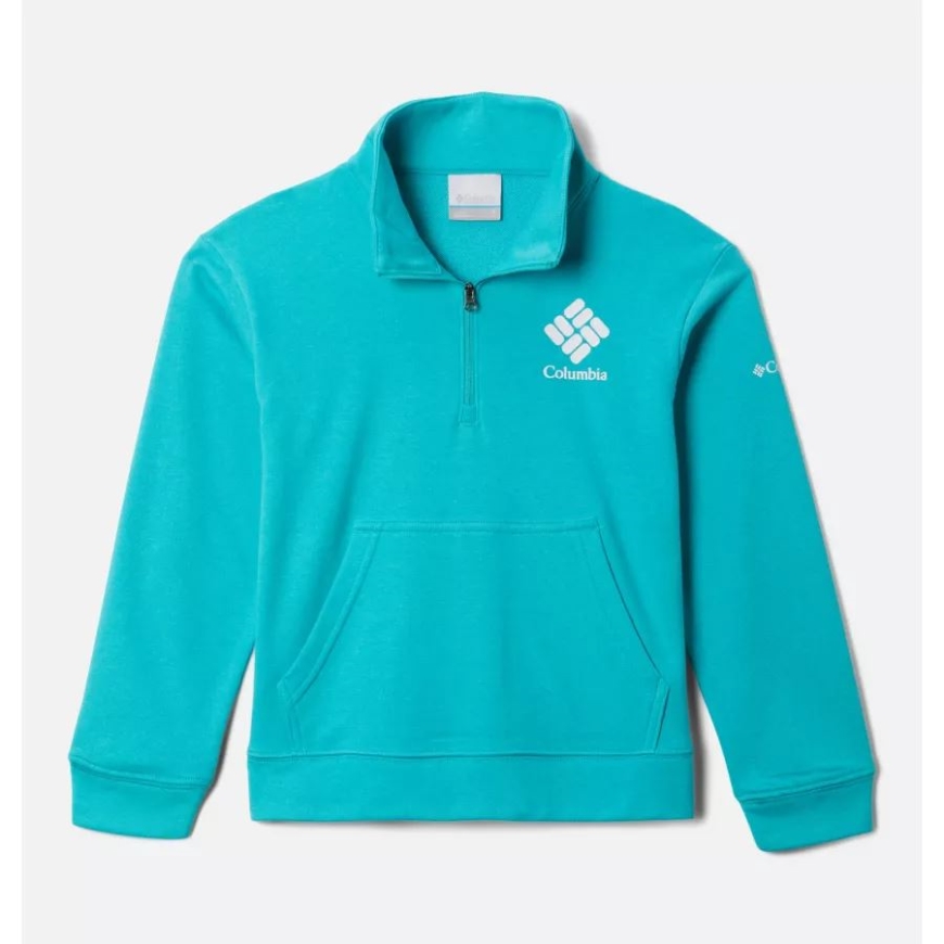Columbia ガールズ Columbia Trek フレンチテリー ハーフジップ プルオーバー ブライトアクア
