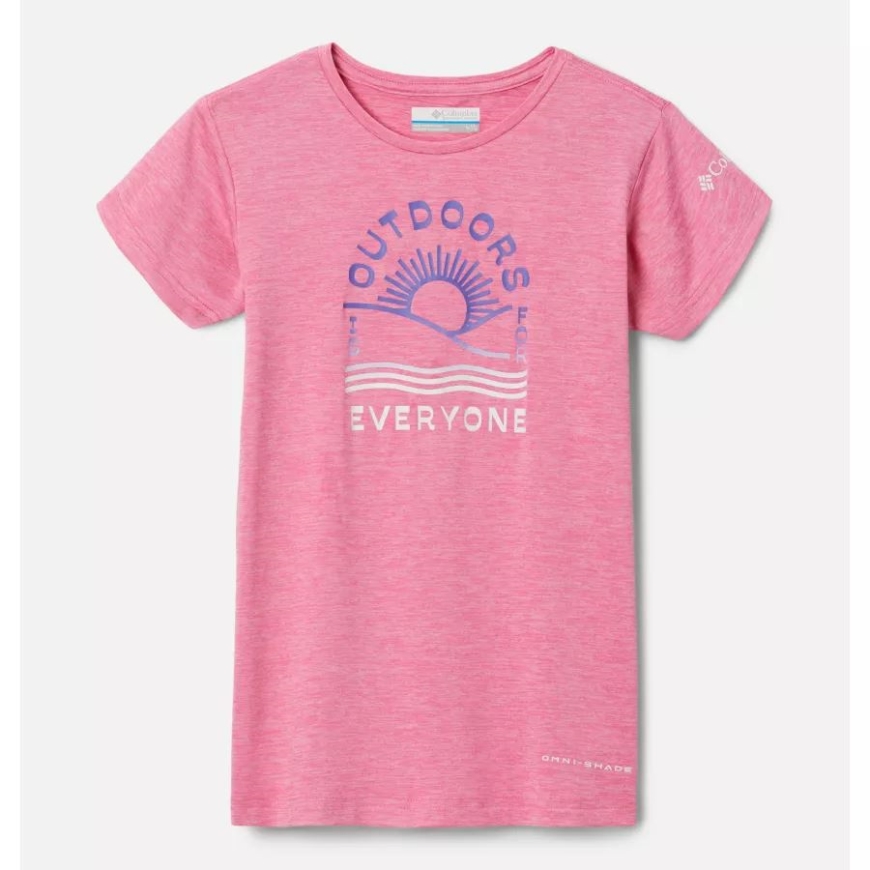 コロンビア ガールズ ミッション ピーク 半袖 グラフィック Tシャツ ワイルドゼラニウム Hthr/アウトドア みんな