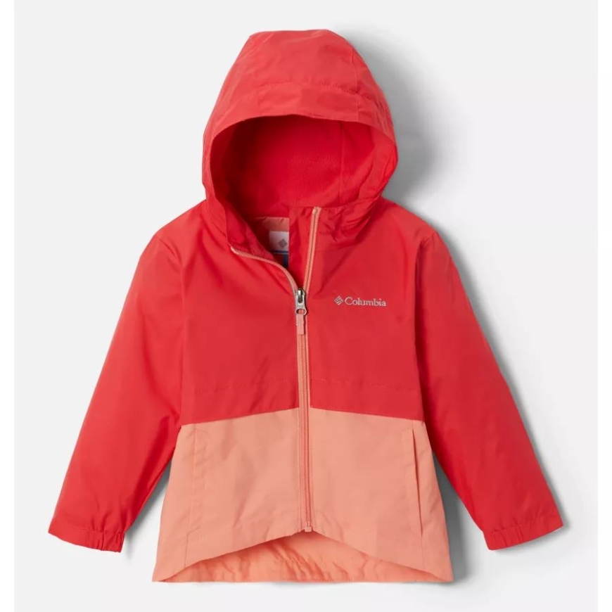 コロンビア ガールズ トドラー レインジラ ジャケット レッド ハイビスカス/サンゴ礁