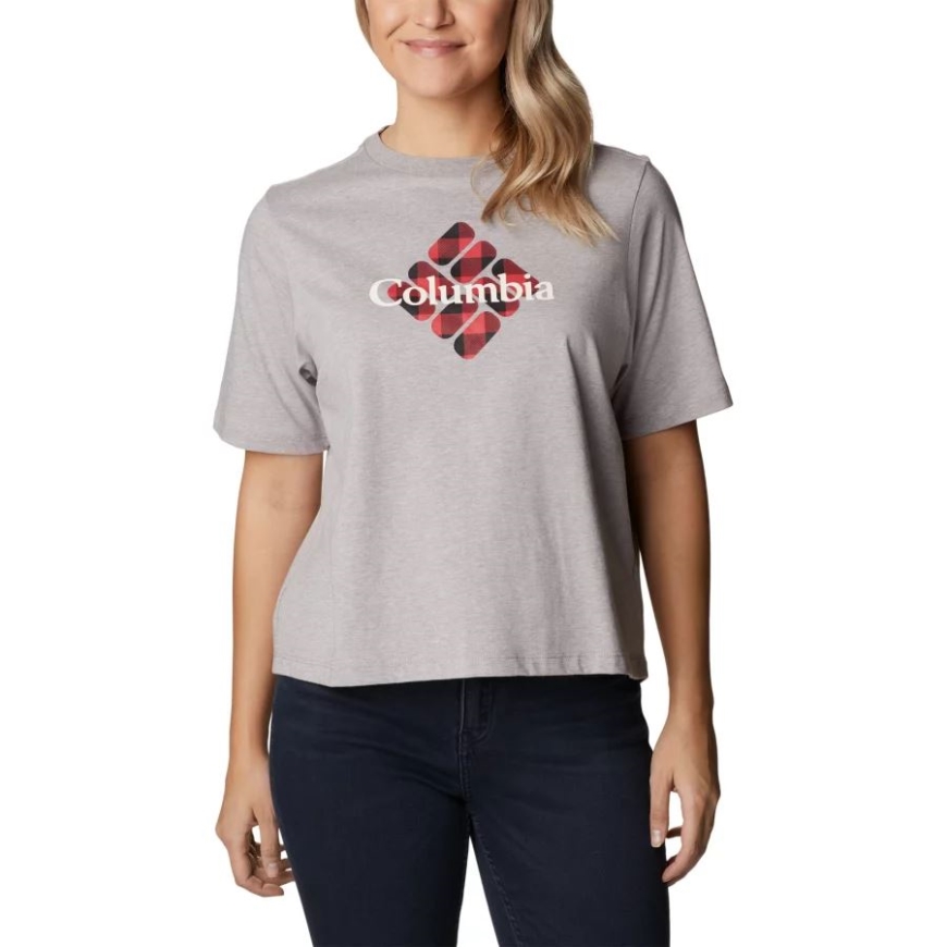 コロンビア グレー Hthr/センタード ジェム バッファロー コロンビア レディース ノース カスケード リラックス Tシャツ