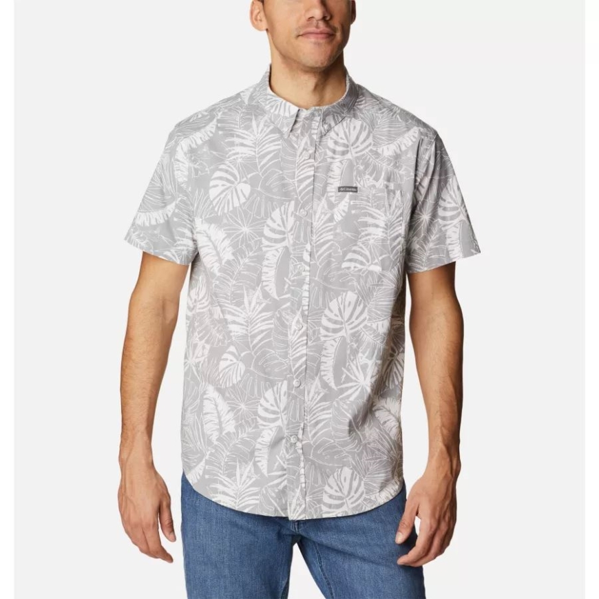 コロンビア グレー キング パームス コロンビア メンズ ラピッド リバーズ プリント ショートスリーブ シャツ