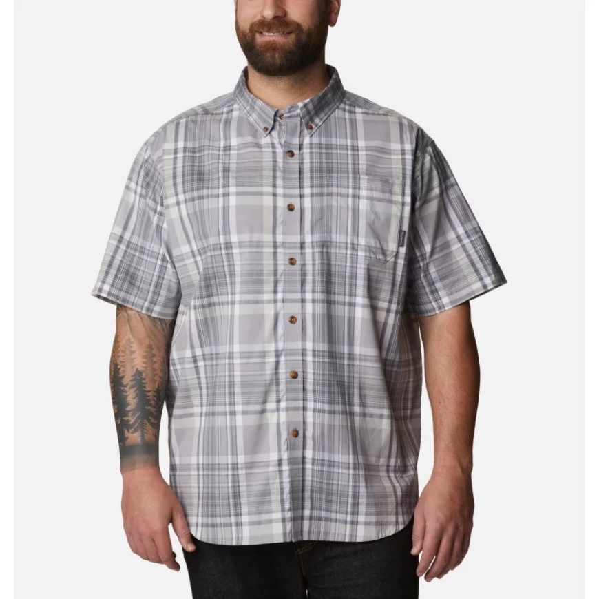 コロンビア グレー チェック柄 コロンビア メンズ ラピッド リバーズ II 半袖シャツ ビッグ