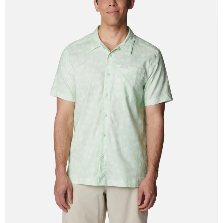 コロンビア アイス グリーン デザート デイズ メンズ セージ スプリングス リネン ショート スリーブ シャツ