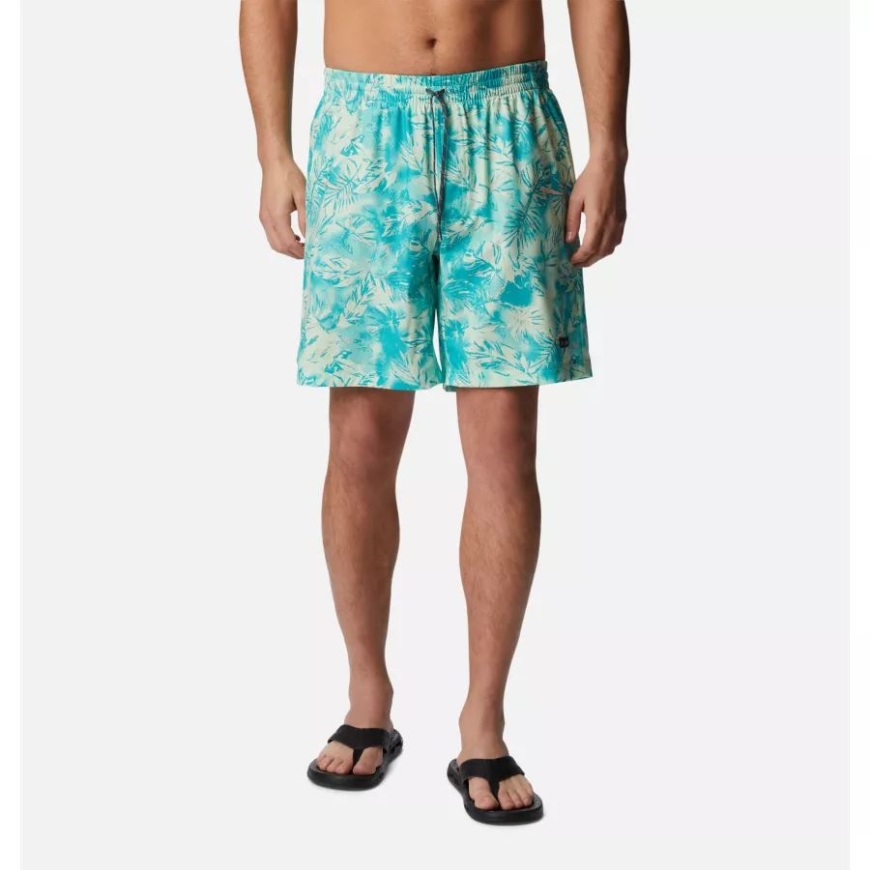 コロンビア アイス グリーン スケッチ パラダイス メンズ サマータイド ストレッチ プリント ショーツ