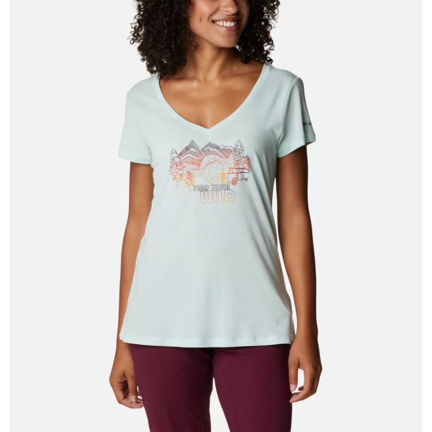 コロンビア アイシーモーン ヘザー/ファインド ユア ワイルド レディース デイジー デイズ II Vネック Tシャツ
