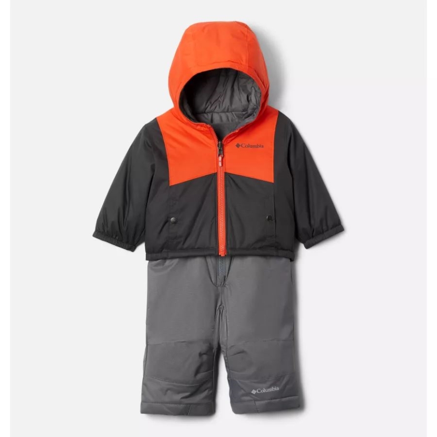 コロンビア インファント ダブルフレーク スノーセット シャーク/レッドクォーツ