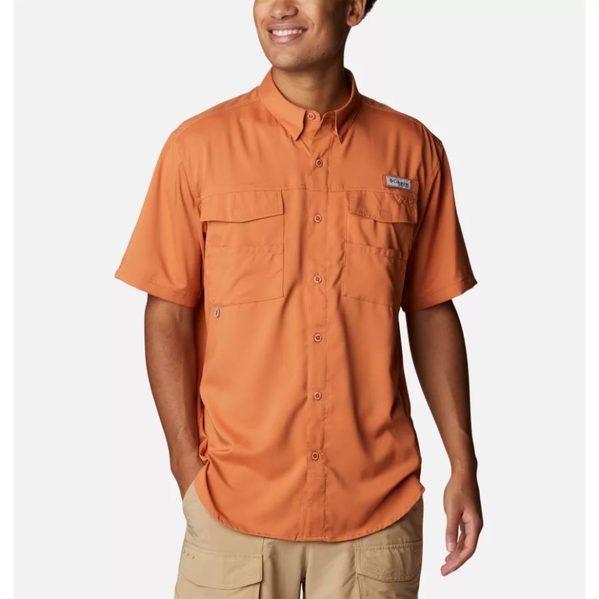 コロンビア アイランド オレンジ メンズ Pfg ブラッド アンド ガッツ Iv ウーブン ショート スリーブ シャツ