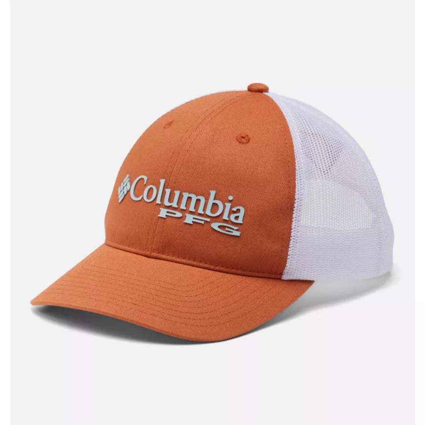 コロンビア アイランド オレンジ/スプリング ブルー Pfg トラッカー スナップ バック