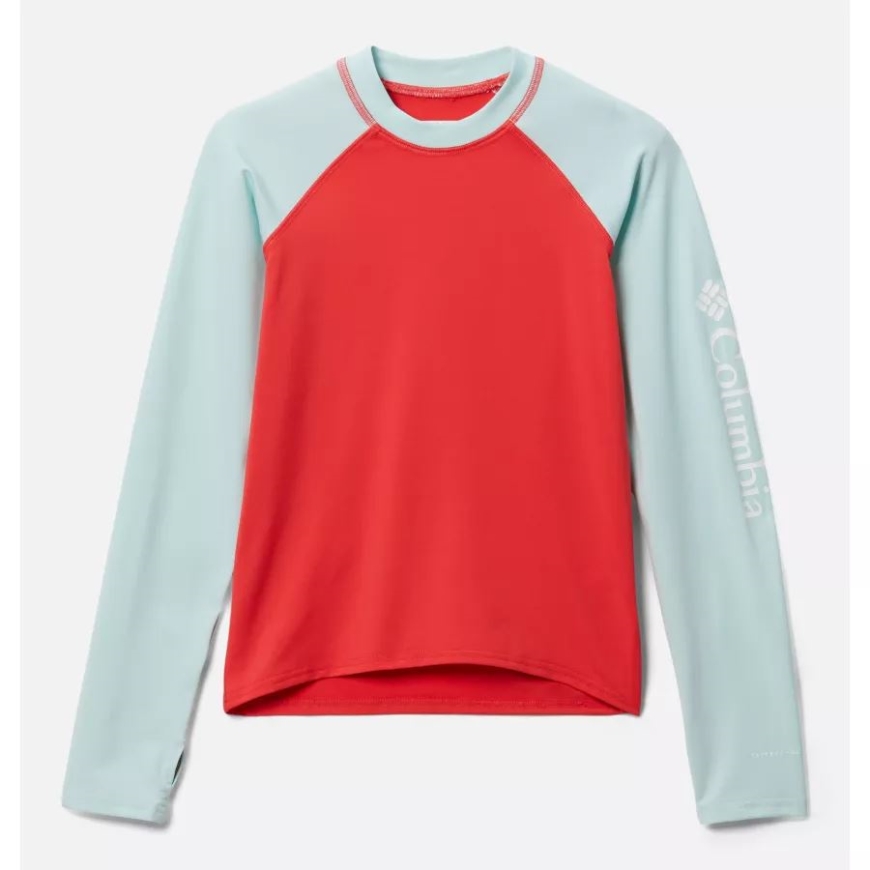 コロンビア キッズ サンディ ショアズロング スリーブ サンガード シャツ レッド ハイビスカス/アイシー モーン