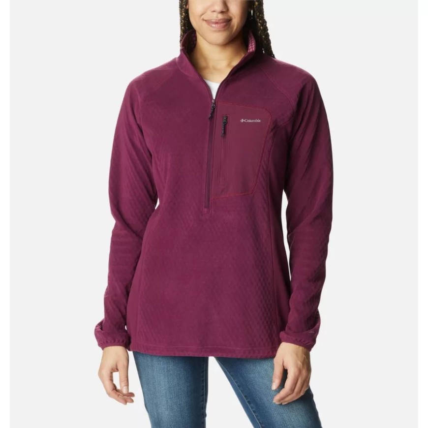 コロンビア マリオンベリー/オーラ レディース アウトドア トラック ハーフジップ フリース プルオーバー
