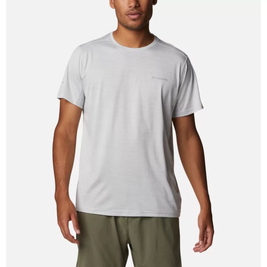 コロンビア メンズ アルパイン チル ゼロ テクニカル Tシャツ ホワイト ヘザー