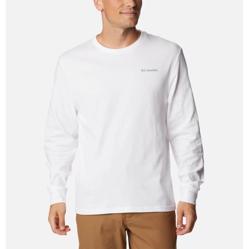 コロンビア メンズ ケーズ コーブ ロングスリーブ Tシャツ ホワイト/アウトドア パーク