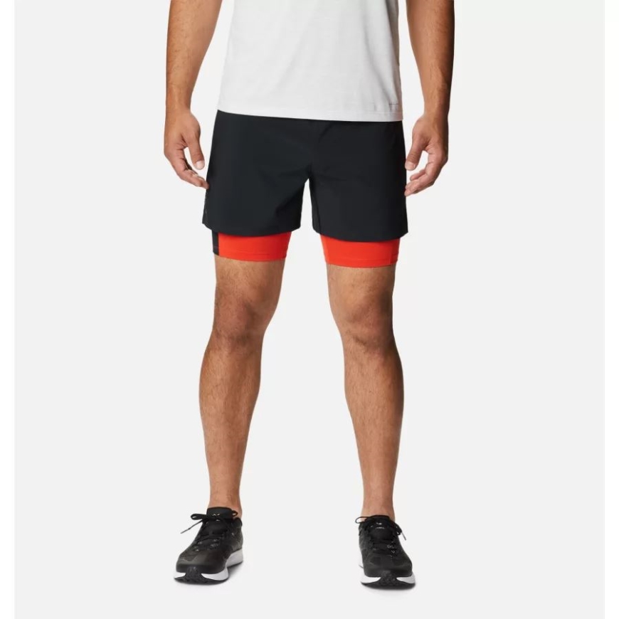 コロンビア メンズ エンドレス トレイル 2-in-1 ショーツ ブラック/スパイシー