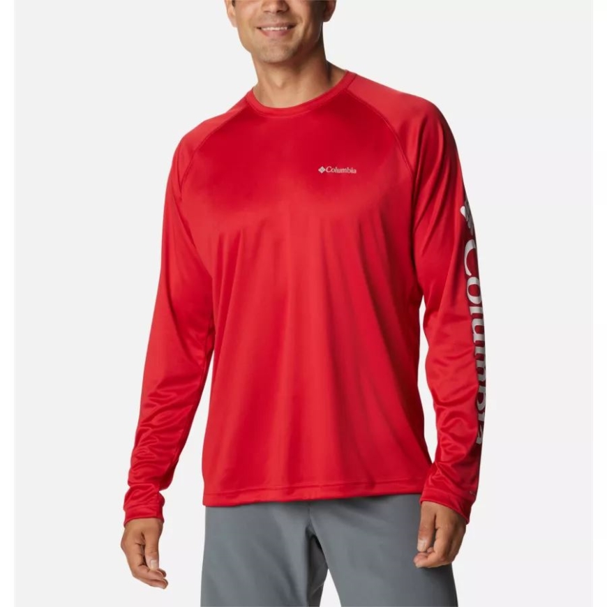 コロンビア メンズ フォーク ストリーム ロング スリーブ シャツ マウンテン レッド