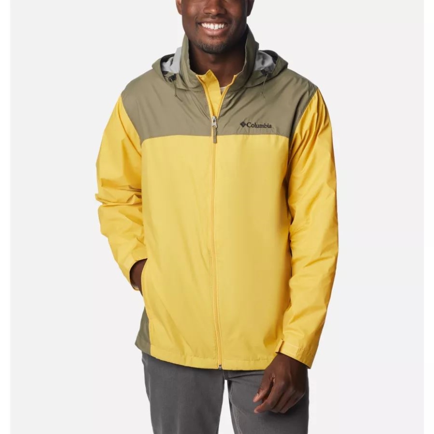 コロンビア メンズ グレンネーカー レイク レイン ジャケット ゴールデン ナゲット/ストーン グリーン