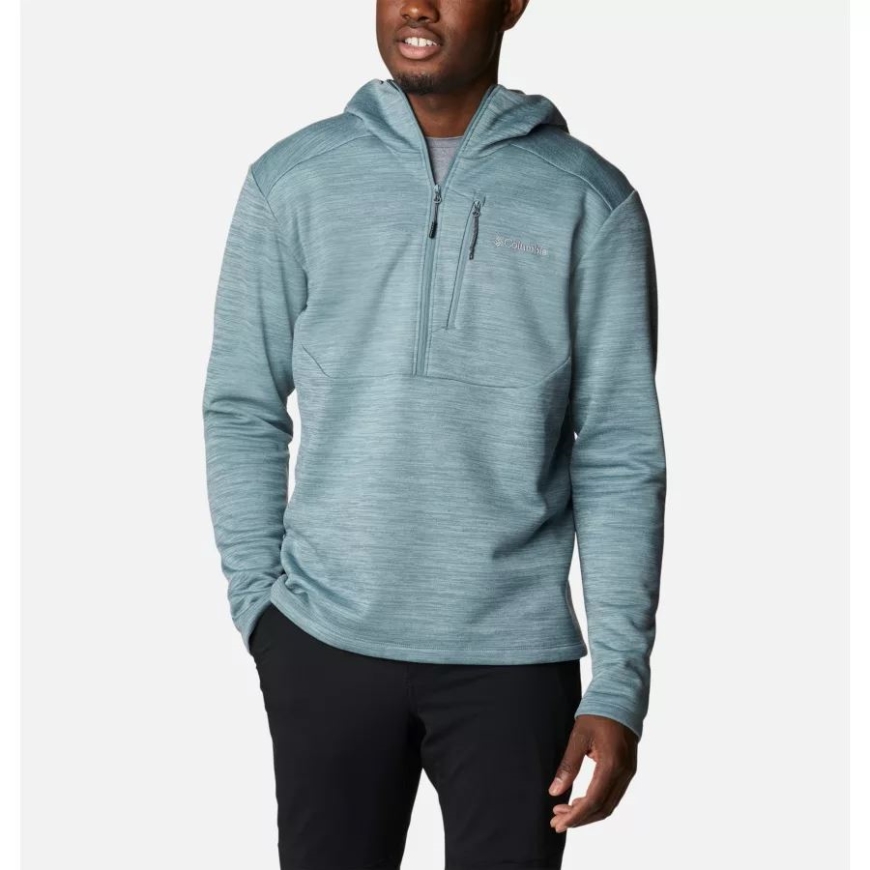 コロンビア メンズ Maxtrail ロゴ フード付き ハーフジップ フリース メタル ヘザー