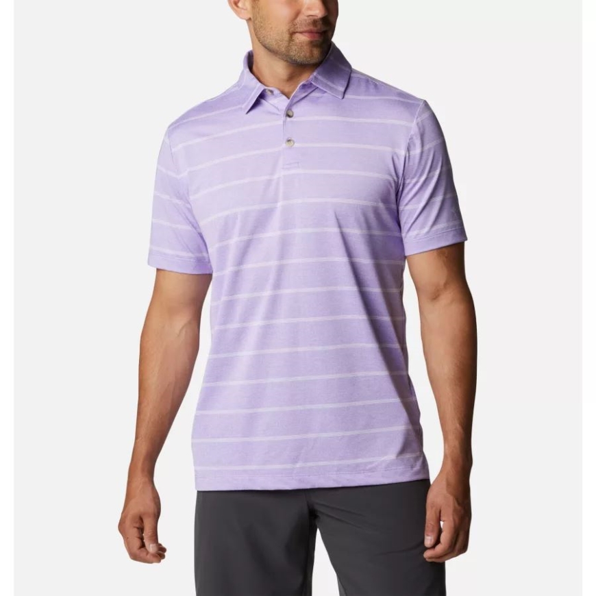 コロンビア メンズ オムニウィック ピッチマーク ポロ フロスト パープル