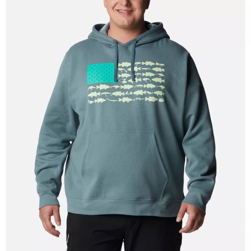 コロンビア メンズ PFG フィッシュ フラッグ II パーカー ビッグメタル/キーウェスト バス ルアー