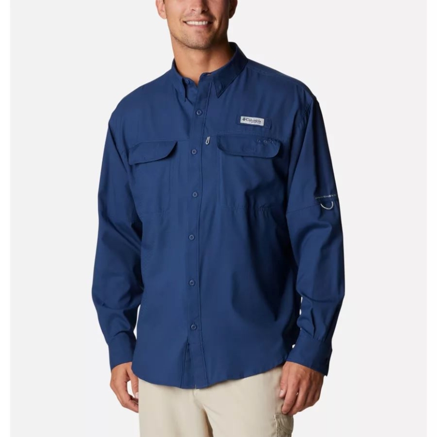 コロンビア メンズ PFG スキフ ガイド ウーブン ロング スリーブ シャツ カーボン