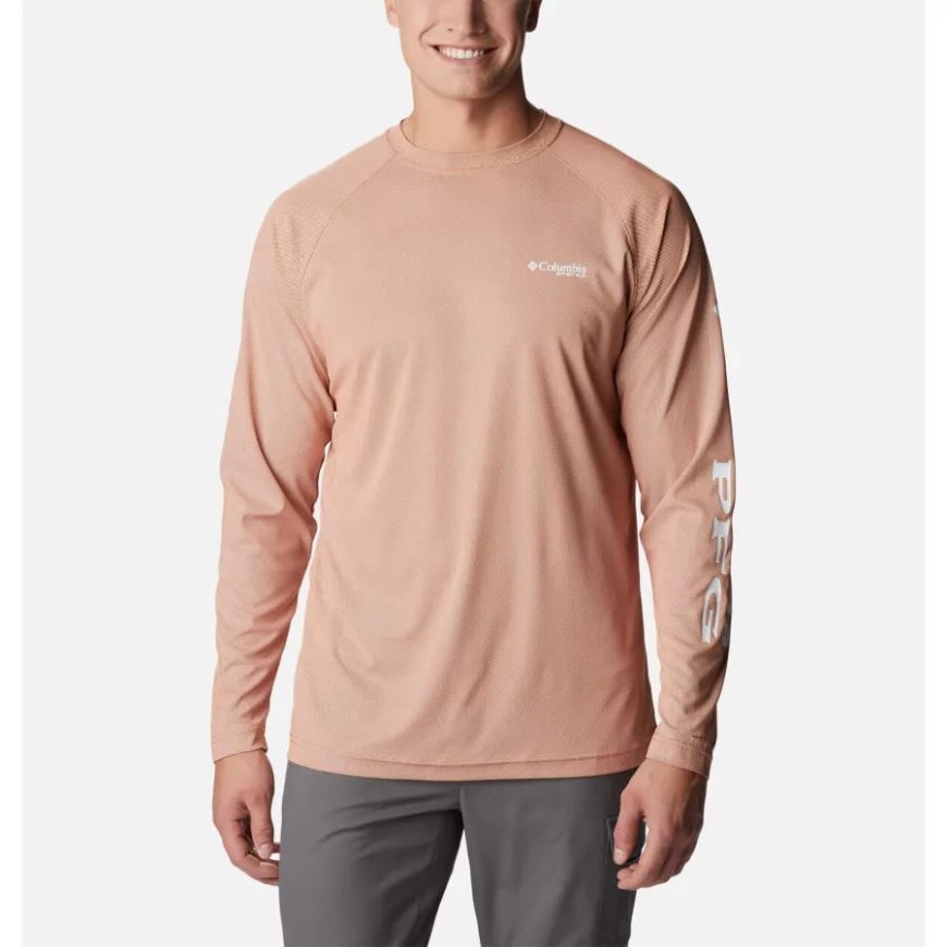 コロンビア メンズ Pfg ターミナル デフレクター ロング スリーブ シャツ アイランド オレンジ/ホワイト