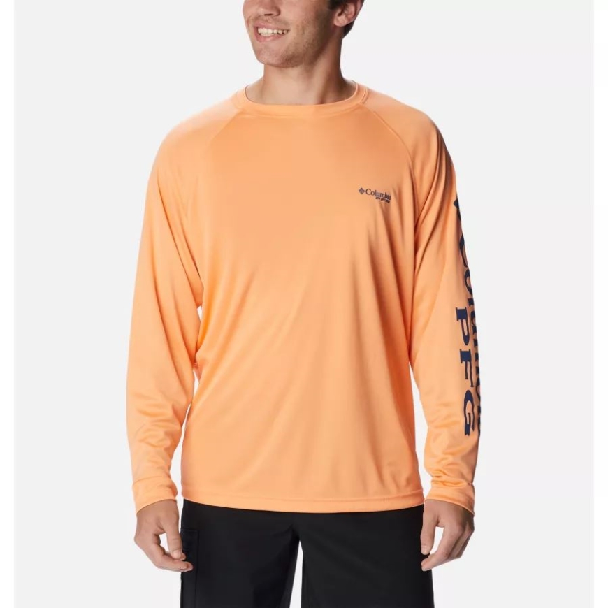 コロンビア メンズ Pfg ターミナル タックル 長袖シャツ ブライト ネクター/カーボン ロゴ