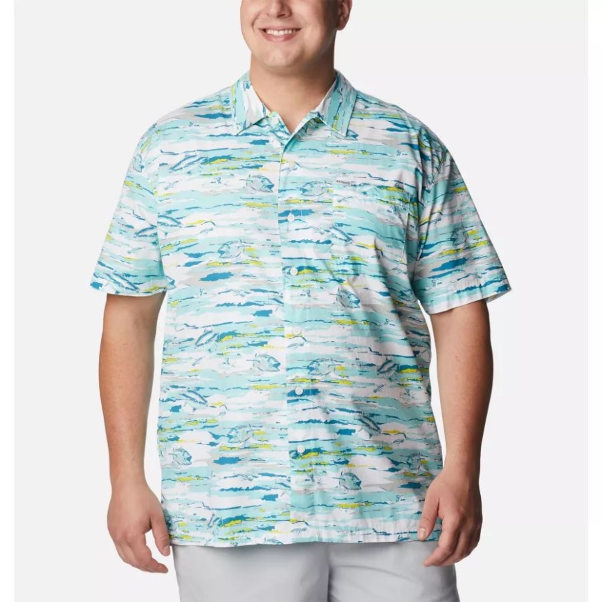 コロンビア メンズ Pfg トローラーズ ベスト ショートスリーブ シャツ ビッグ ガルフ ストリーム フラットアウト プリント